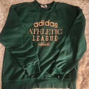Adidas Green Athletic Crew Neck